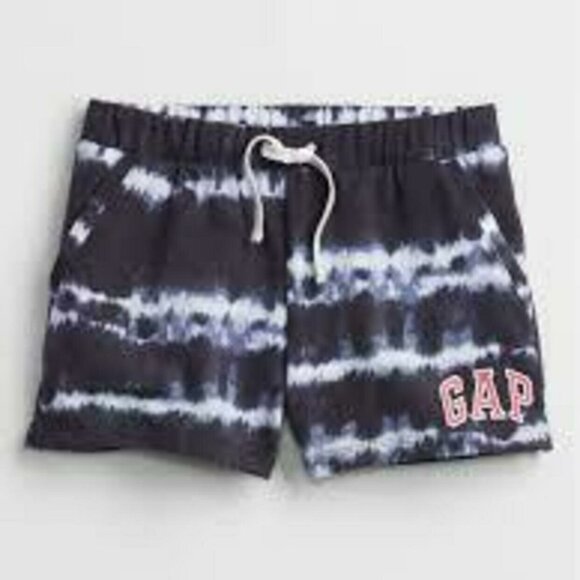 NEW Gap Kids Logo Tie Dyed Navy Pull On Pocket Elastic Waist Gym Sport Short S 7 - Picture 1 of 1